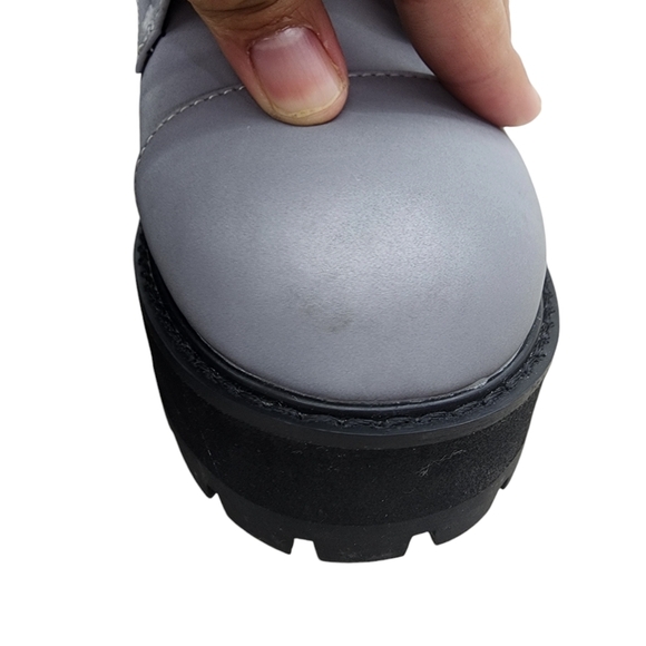 POSTER GIRL Gray Combat Boots - Picture 4 of 10